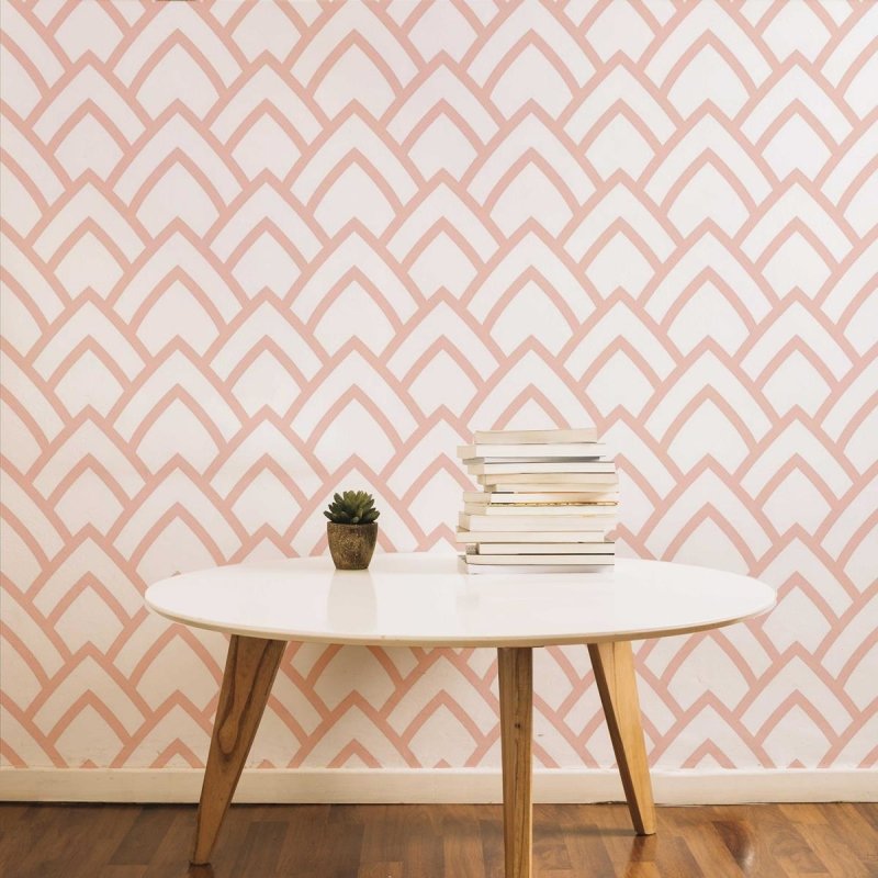Papel de Parede Adesivo Vintage Rosa e Branco N05292 - Papel na Parede