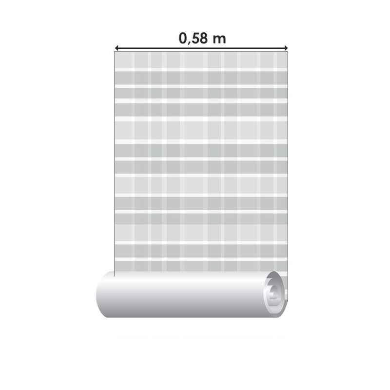 Papel de Parede Adesivo Xadrez Cinza N04127 - Papel na Parede