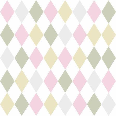 Papel de Parede Adesivo Xadrez Colorido Bebê 75243 - Papel na Parede