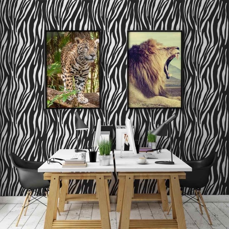 Papel de Parede Adesivo Zebra 711320554 - Papel na Parede