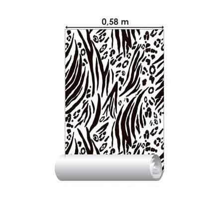 Papel de Parede Adesivo zebra e leopardo branco e preto 211320554 - Papel na Parede