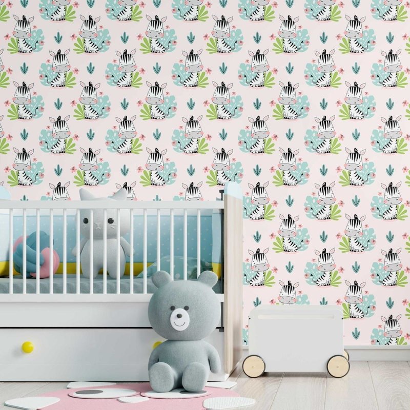 Papel de Parede Adesivo Zebra Infantil N09076 - Papel na Parede