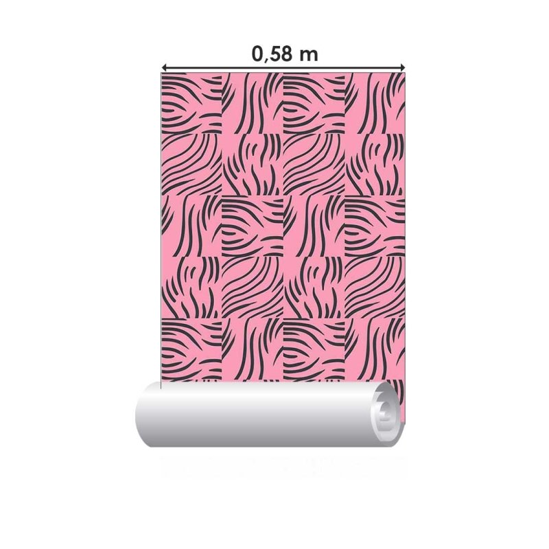 Papel de Parede Adesivo Zebra sobre rosa N08211 - Papel na Parede