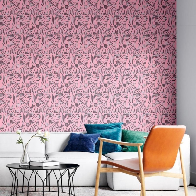 Papel de Parede Adesivo Zebra sobre rosa N08211 - Papel na Parede