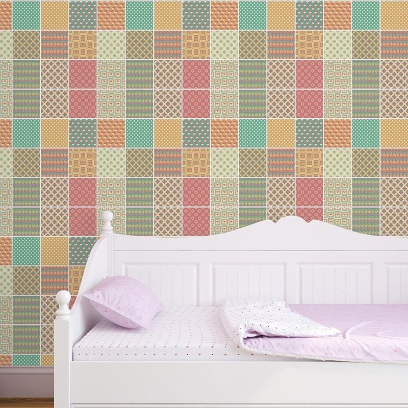 Papel de Parede Autocolante Azulejo Coração 303949223 - Papel na Parede