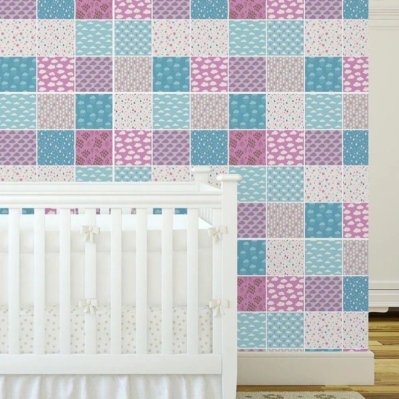 Papel de Parede Autocolante Azulejo Nuvens 313754708 - Papel na Parede