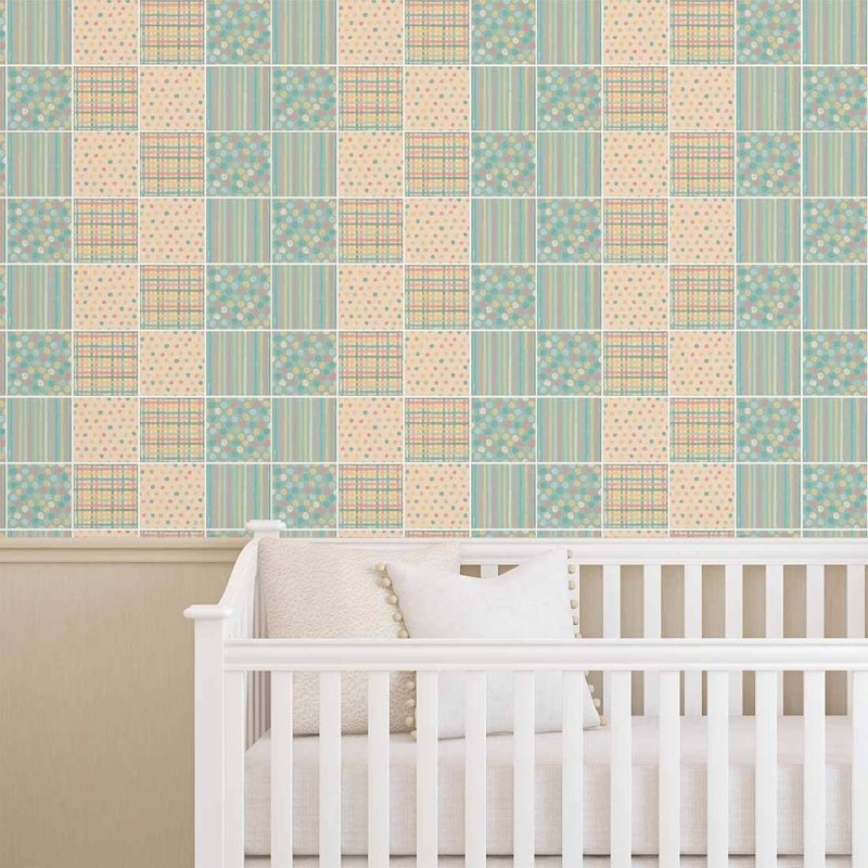 Papel de Parede Autocolante Azulejo Tons Pasteis 318345620 - Papel na Parede