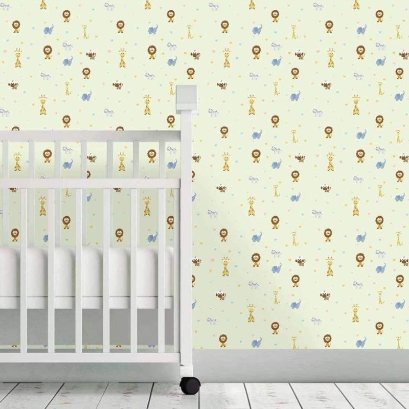 Papel de Parede Autocolante Bichos Amarelo 64260 - Papel na Parede