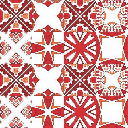 Papel de Parede Azulejo Abstrato Vermelho 28801709 - Papel na Parede