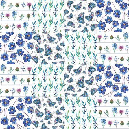 Papel de Parede Azulejo Borboleta Flores 287040371 - Papel na Parede