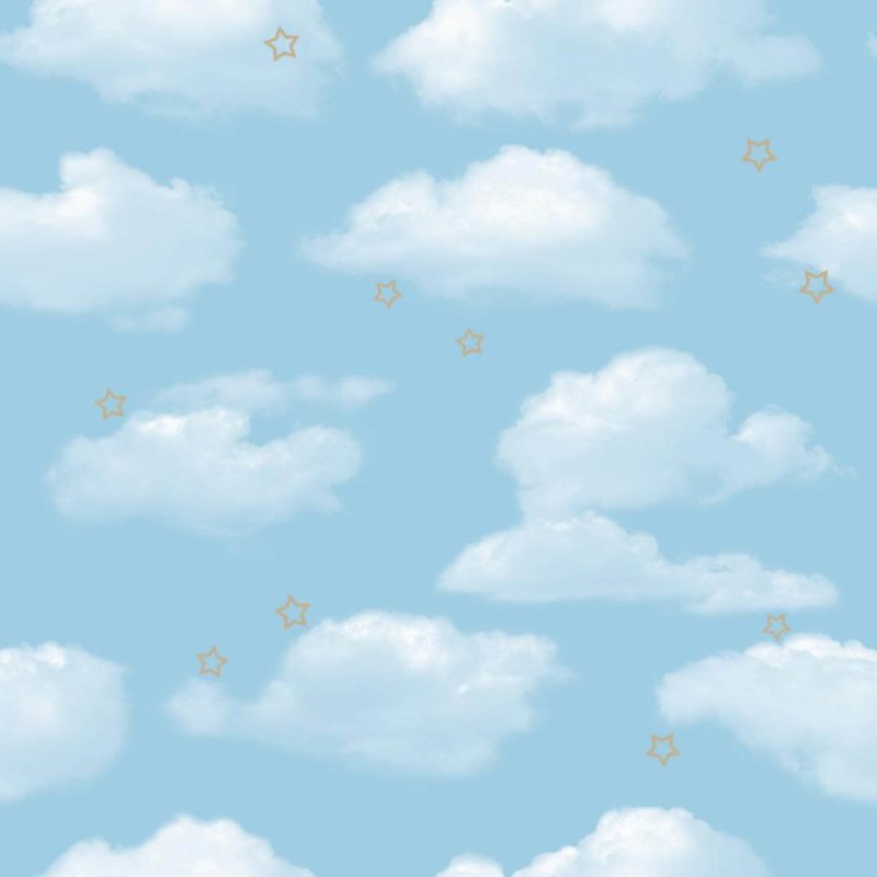 Papel de Parede Céu Nuvens Azul Estrelas Your Dream 170901 - Papel na Parede