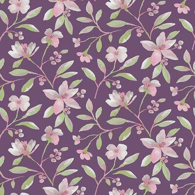 Papel de Parede Flores Roxo Poppi Belga PZ18964 - Papel na Parede