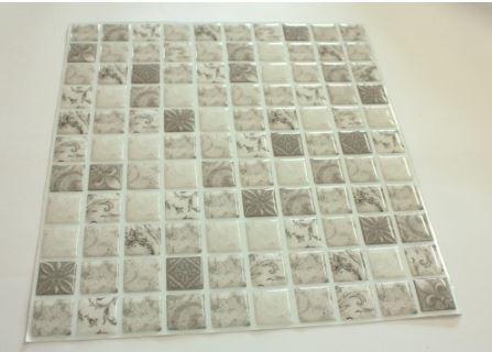 Placa de Pastilha Adesiva Resinada Antique Cinza - 28,5cm x 31cm - Papel na Parede