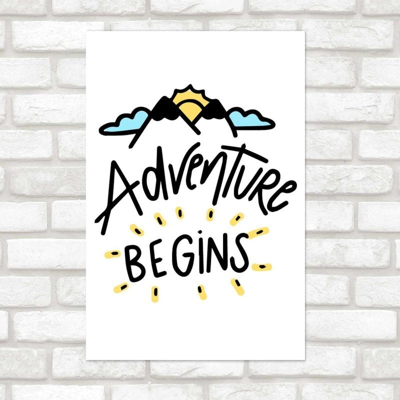 Poster Decorativo Adventure Begins Lettering N07265 - Papel na Parede