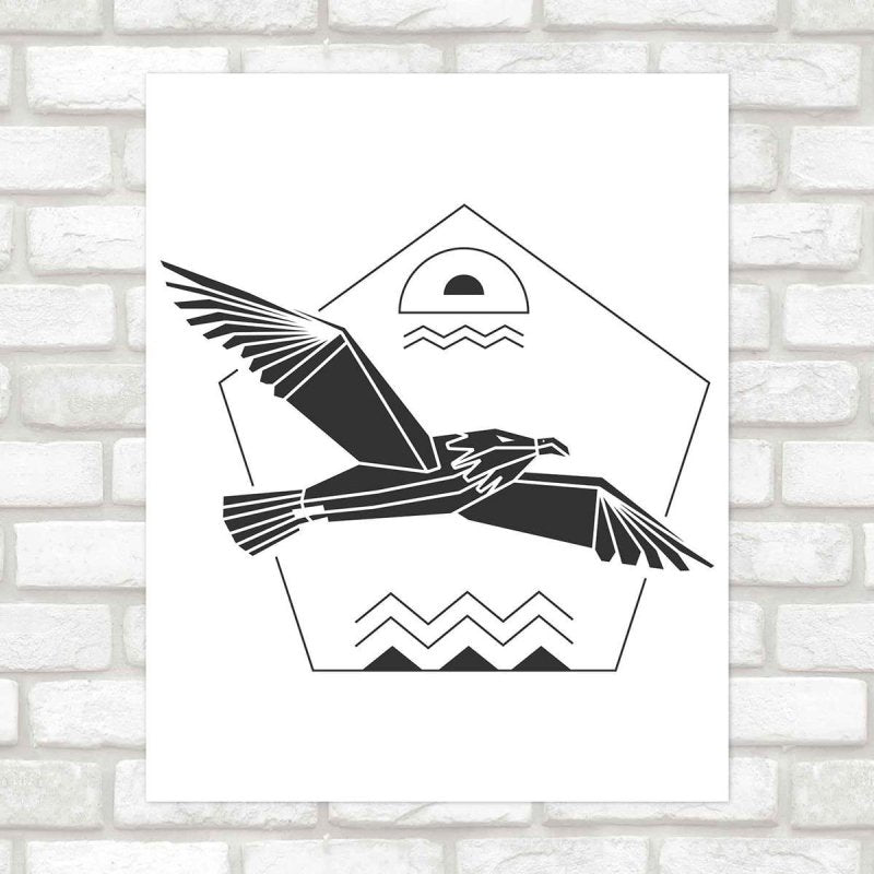 Poster Decorativo águia geometrico PA034 - Papel na Parede