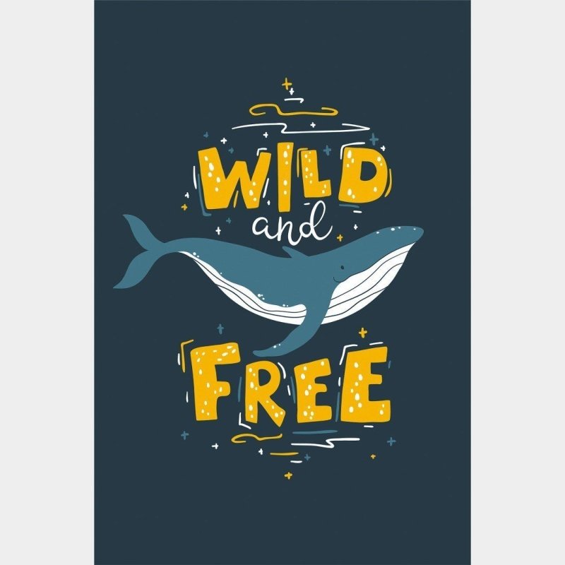 Poster Decorativo Baleia Wild and Free N015270 - Papel na Parede