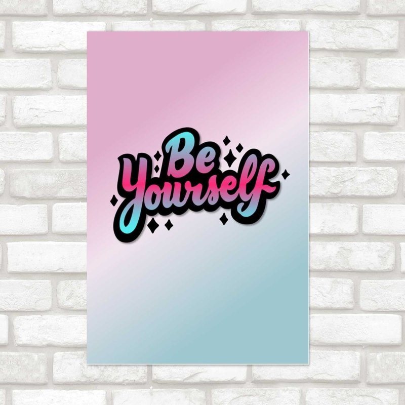 Poster Decorativo Be yourself Retrô N07285 - Papel na Parede