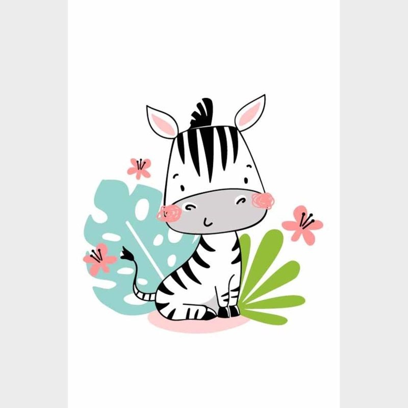 Poster Decorativo Bebê Zebra N09259 - Papel na Parede