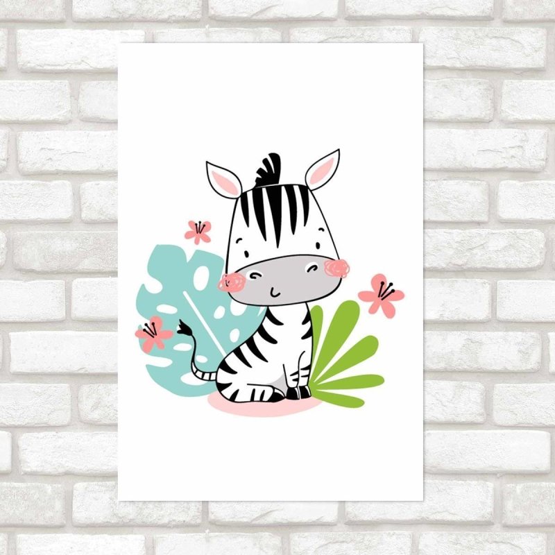 Poster Decorativo Bebê Zebra N09259 - Papel na Parede