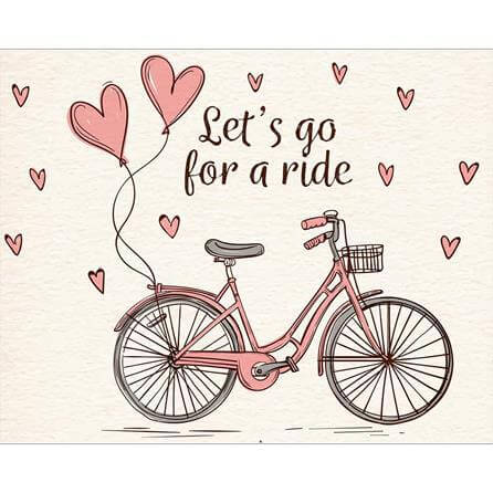 Poster Decorativo Bicicleta Frase Romântico 74451 - Papel na Parede