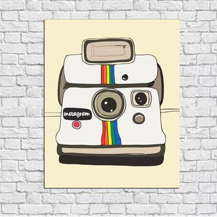 Poster Decorativo Câmera Polaroid Instagram 3010 40x50 - Papel na Parede