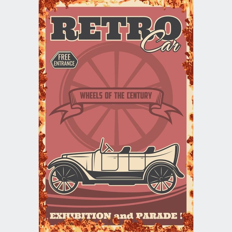 Poster Decorativo Carro Retro N010240 - Papel na Parede