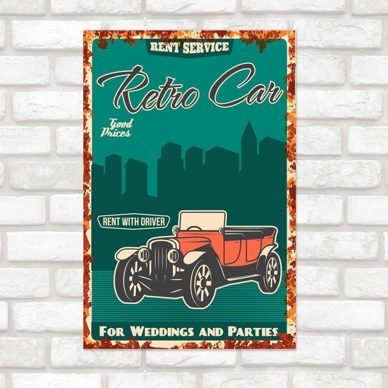 Poster Decorativo Carro Retro N010241 - Papel na Parede