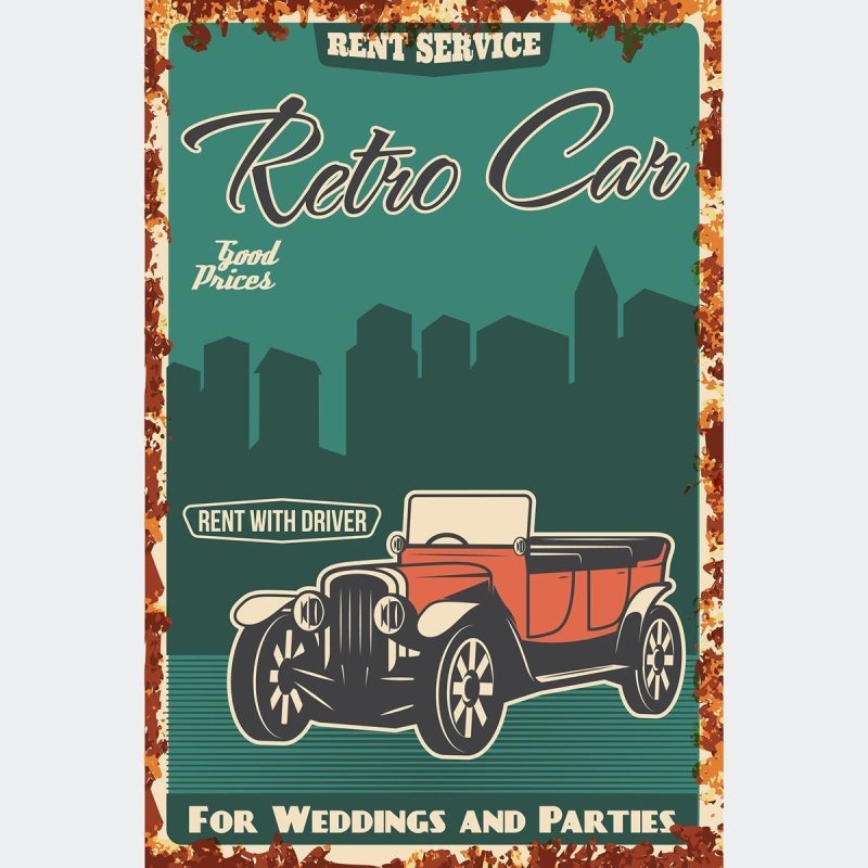 Poster Decorativo Carro Retro N010241 - Papel na Parede