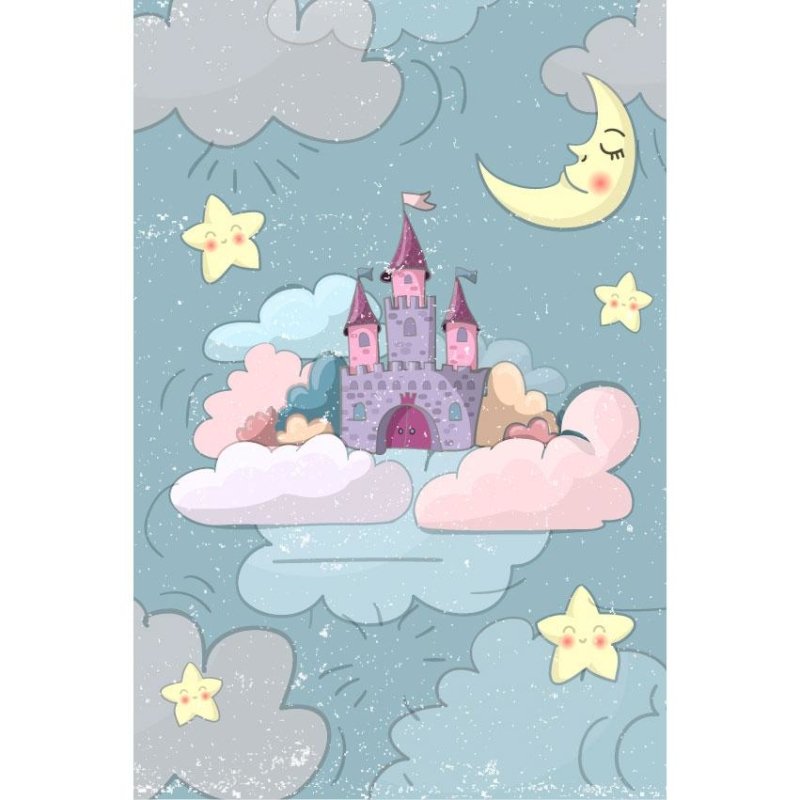 Poster Decorativo Castelo Ancantado Lua Estrela N07213 - Papel na Parede