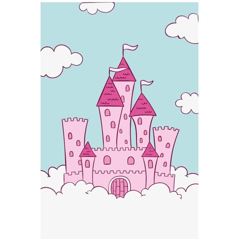 Poster Decorativo Castelo Rosa nas Nuvens N07259 - Papel na Parede