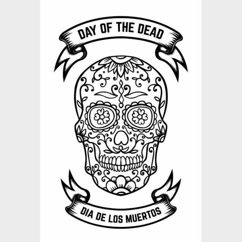 Poster Decorativo Caveira Dia De Los Muertos N09255 - Papel na Parede