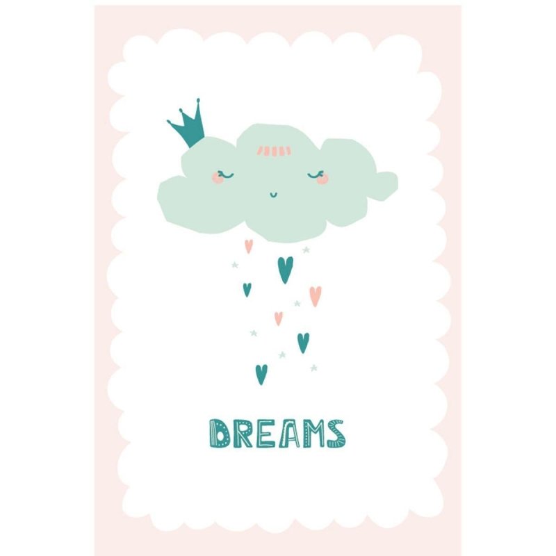 Poster Decorativo Chuva de Corações Dreams N07282 - Papel na Parede