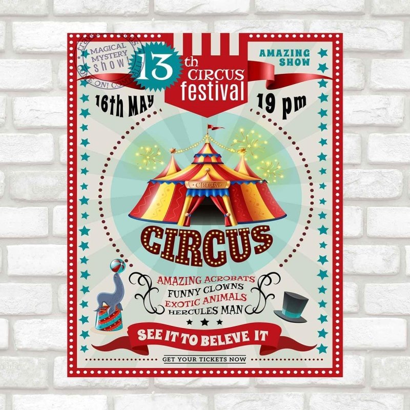 Poster Decorativo circo infantil PA016 - Papel na Parede