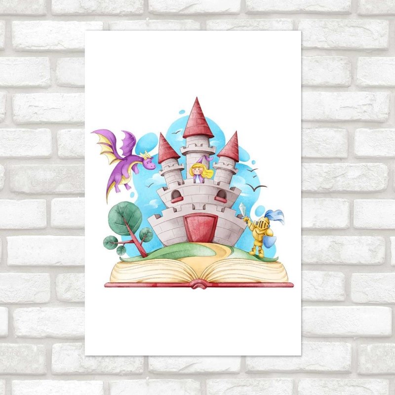 Poster Decorativo Conto de Fadas em Aquarela N07076 - Papel na Parede