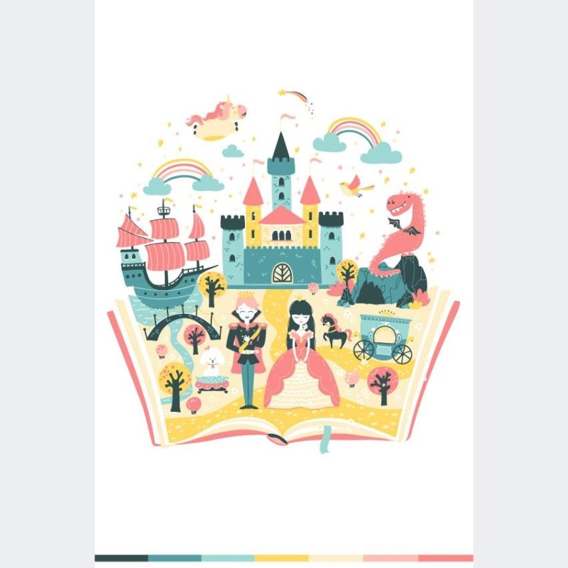Poster Decorativo Conto de Fadas Livro N07202 - Papel na Parede