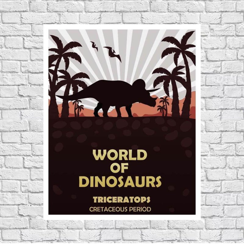 Poster Decorativo Dinossauro Geek 1230 - Papel na Parede