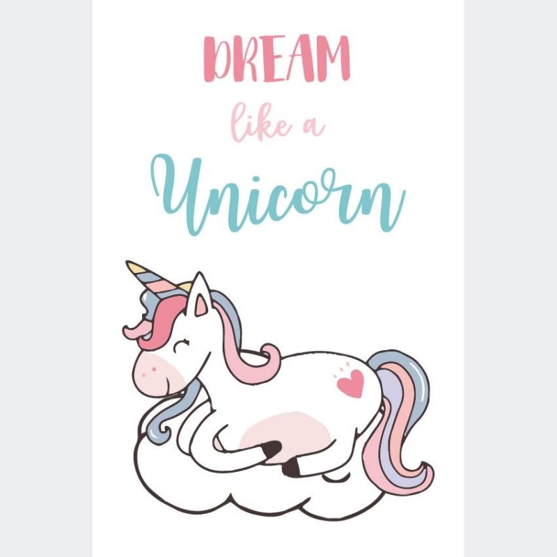 Poster Decorativo Dream Like a Unicorn N07228 - Papel na Parede