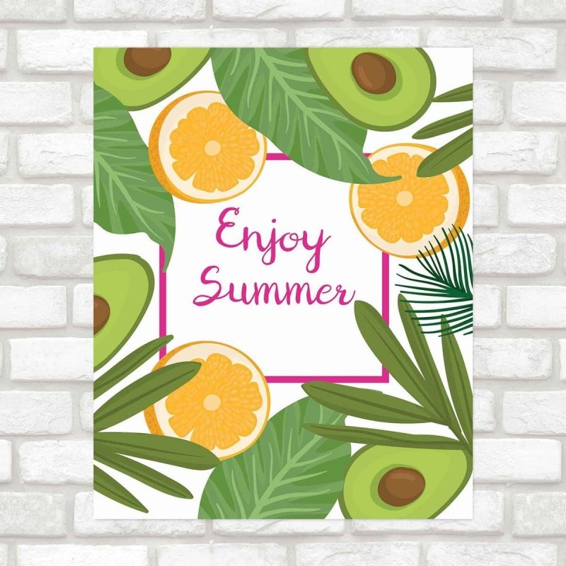 Poster Decorativo Enjoy Summer frutas PA064 - Papel na Parede