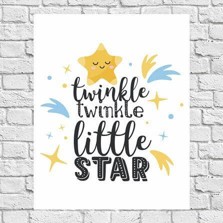 Poster Decorativo Estrela Céu Lua 84442 - Papel na Parede