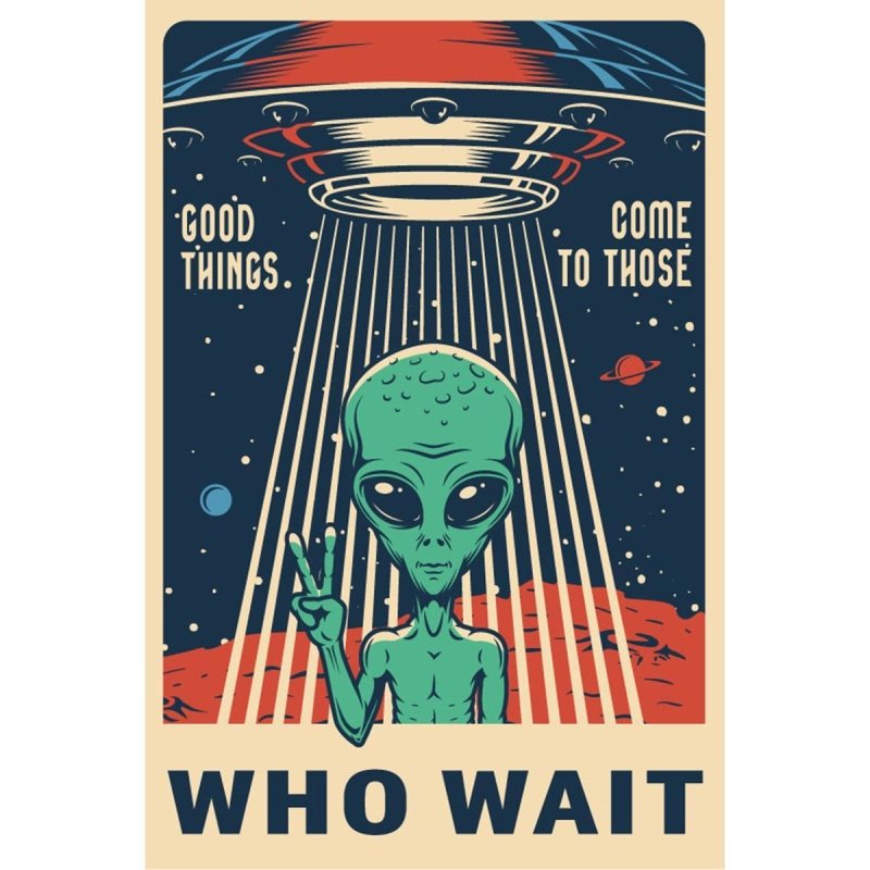 Poster Decorativo ET Disco Voador Retrô N07240 - Papel na Parede – Adesivo