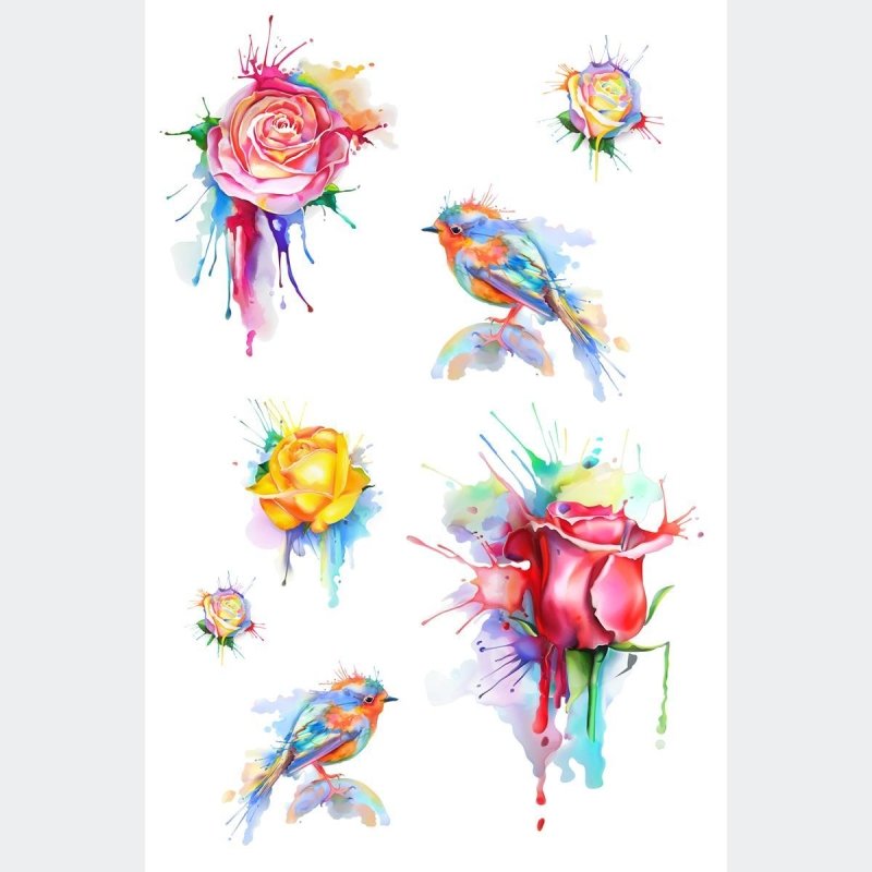 Poster Decorativo Floral Aquarela N010285 - Papel na Parede