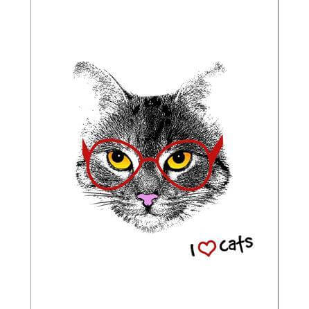 Poster Decorativo Gato de óculos 070711 - Papel na Parede