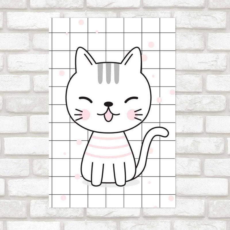 Poster Decorativo Gato Feliz N09272 - Papel na Parede