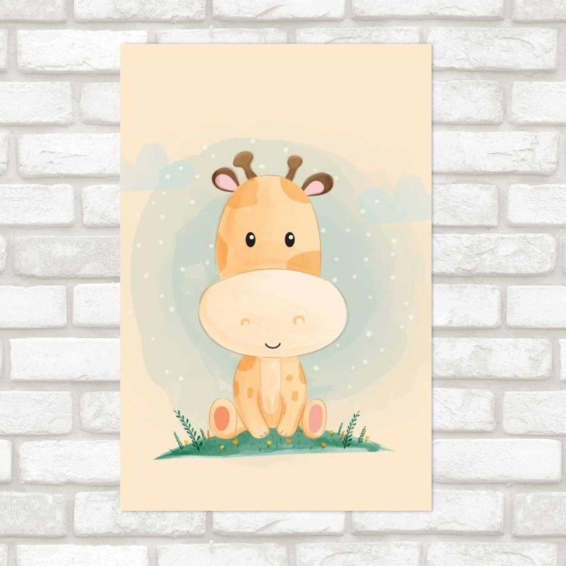 Poster Decorativo Girafa Fofa N09238 - Papel na Parede