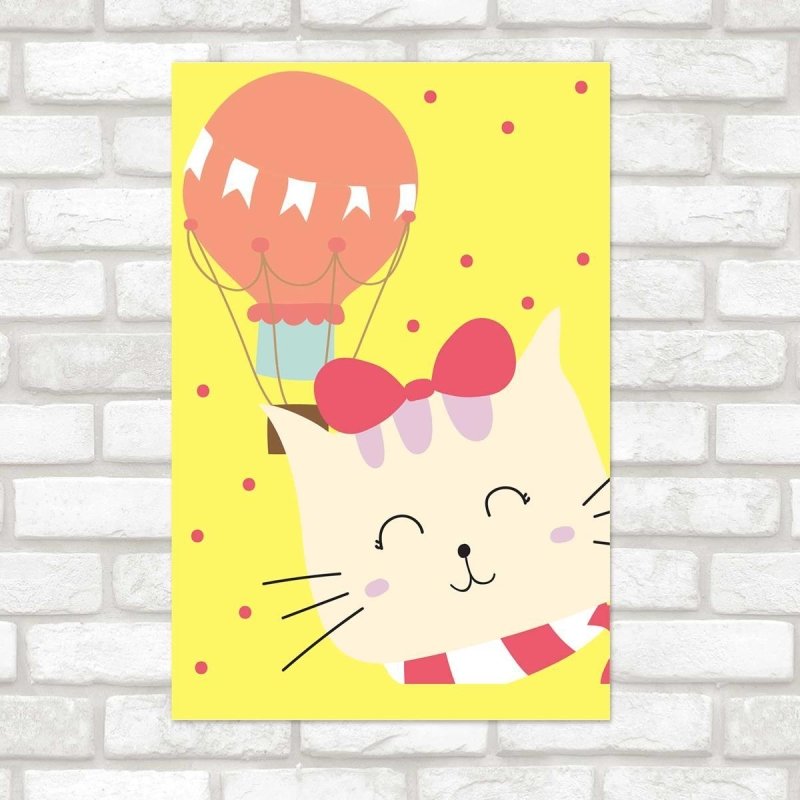 Poster Decorativo Gtinha e Balão de Ar Quente N07234 - Papel na Parede