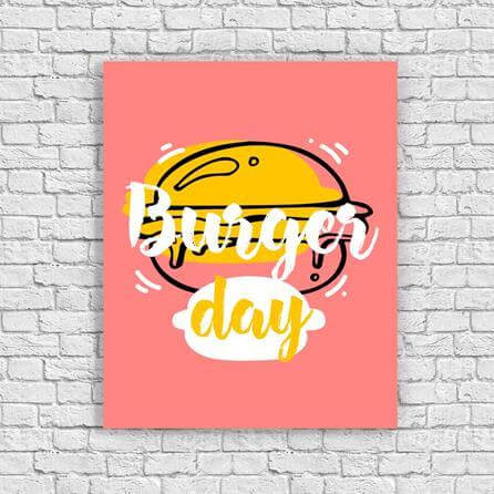 Poster Decorativo  Hamburguer 7481668 - Papel na Parede