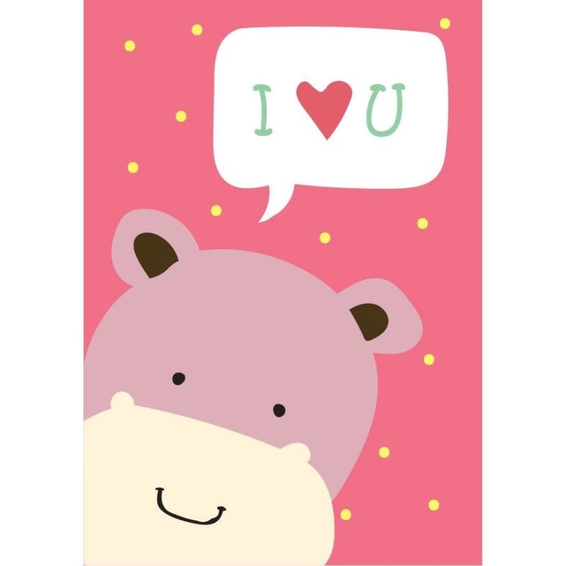 Poster Decorativo Hipopótamo I Love You N07232 - Papel na Parede