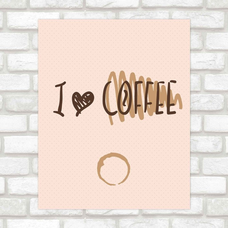 Poster Decorativo I Love Coffee PA0104 - Papel na Parede