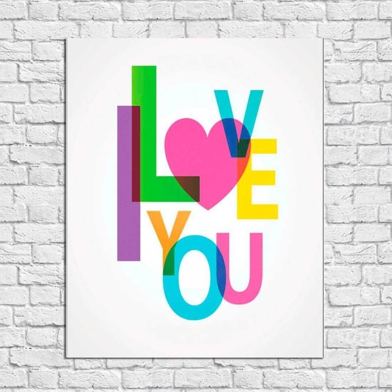 Poster Decorativo I Love You 070720 - Papel na Parede