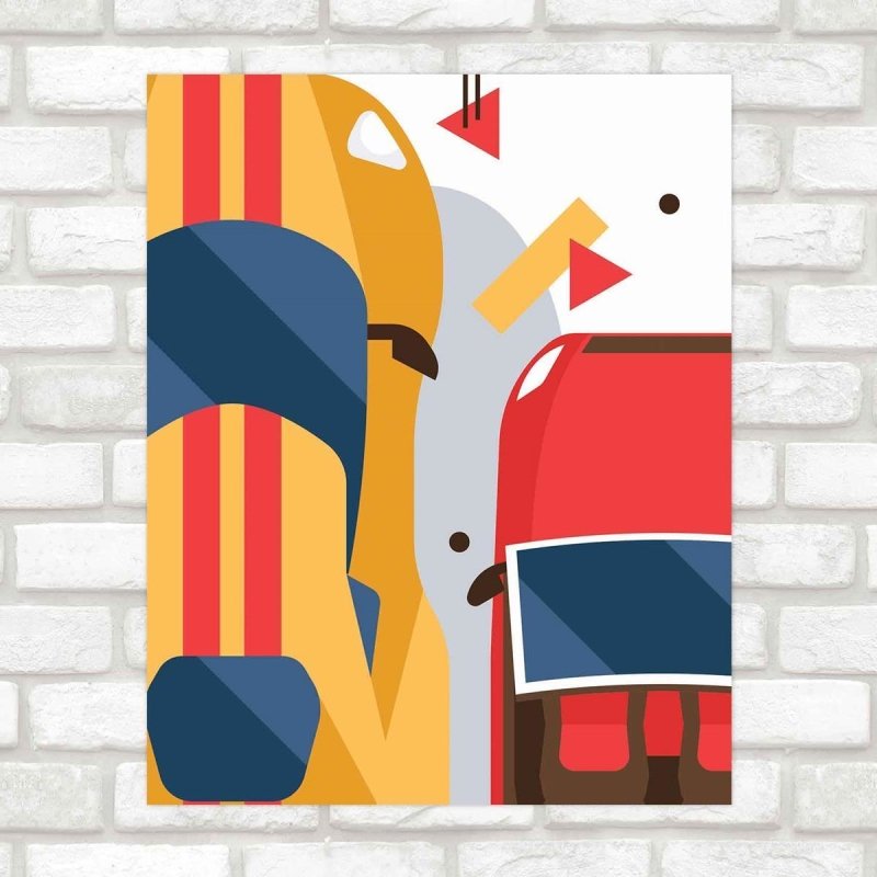 Poster Decorativo infantil carros PA079 - Papel na Parede